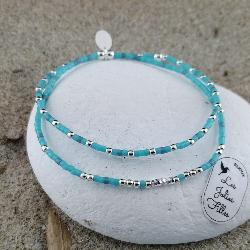 Bracelets Heera – Bleu grisé - Lot pour 2 mains