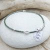 bijou artisanal vert brillant et argent 925 vénus élastique