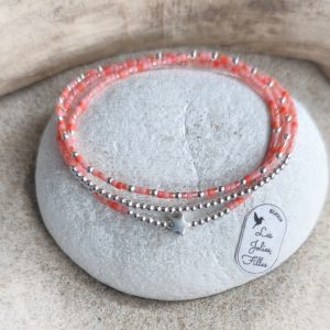 bracelet argent 925 corail galina magnifique
